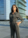 Tuta intera verde militare con zip