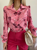 Camicia con stampa animalier fuxia