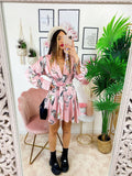 Kimono ad abito stampa cavallo Rosa