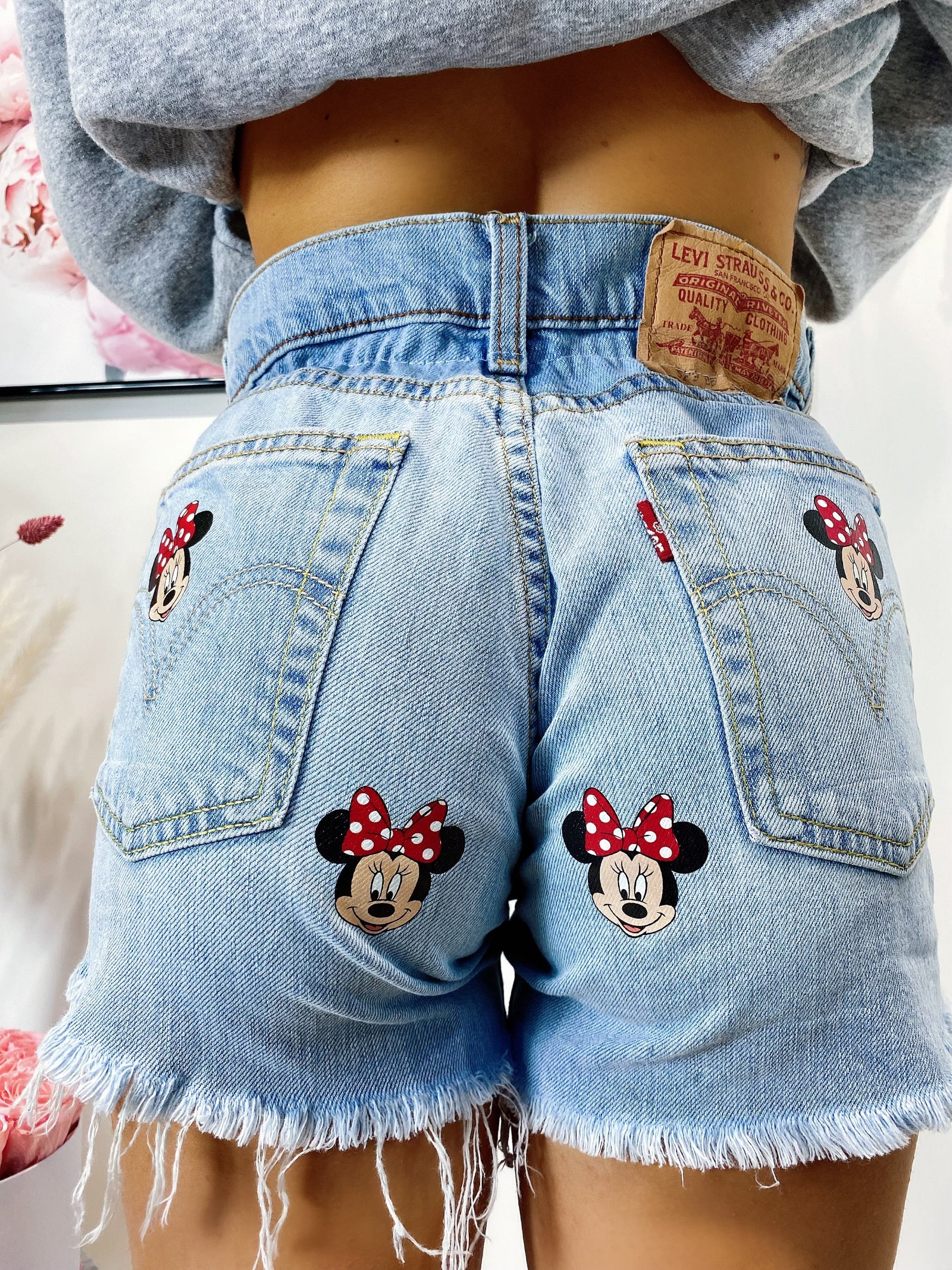 Short Levi’s Vintage con stampa topolina chiaro