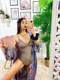 Body intero glitter con arricciature