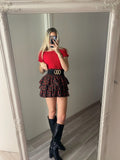 Top plissettano rosso