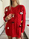 Maxi maglione con pupazzetti