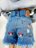Short Levi’s Vintage con stampa topolina bagno sfrangiato bagno medio