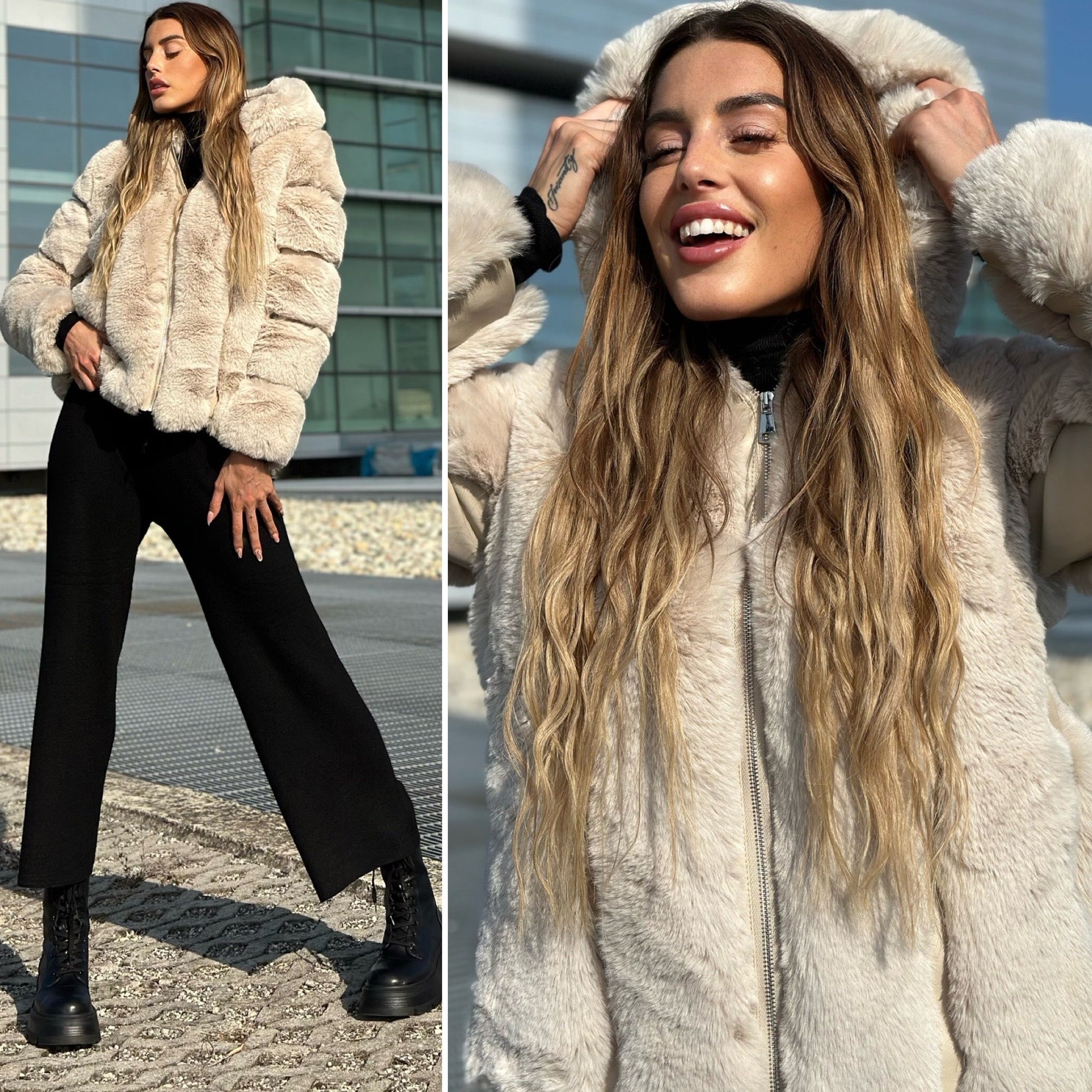 Eco-pelliccia Beige