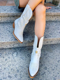 Texano bianco con stella oro