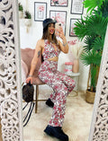 Completo top e pantalone dettaglio fucsia