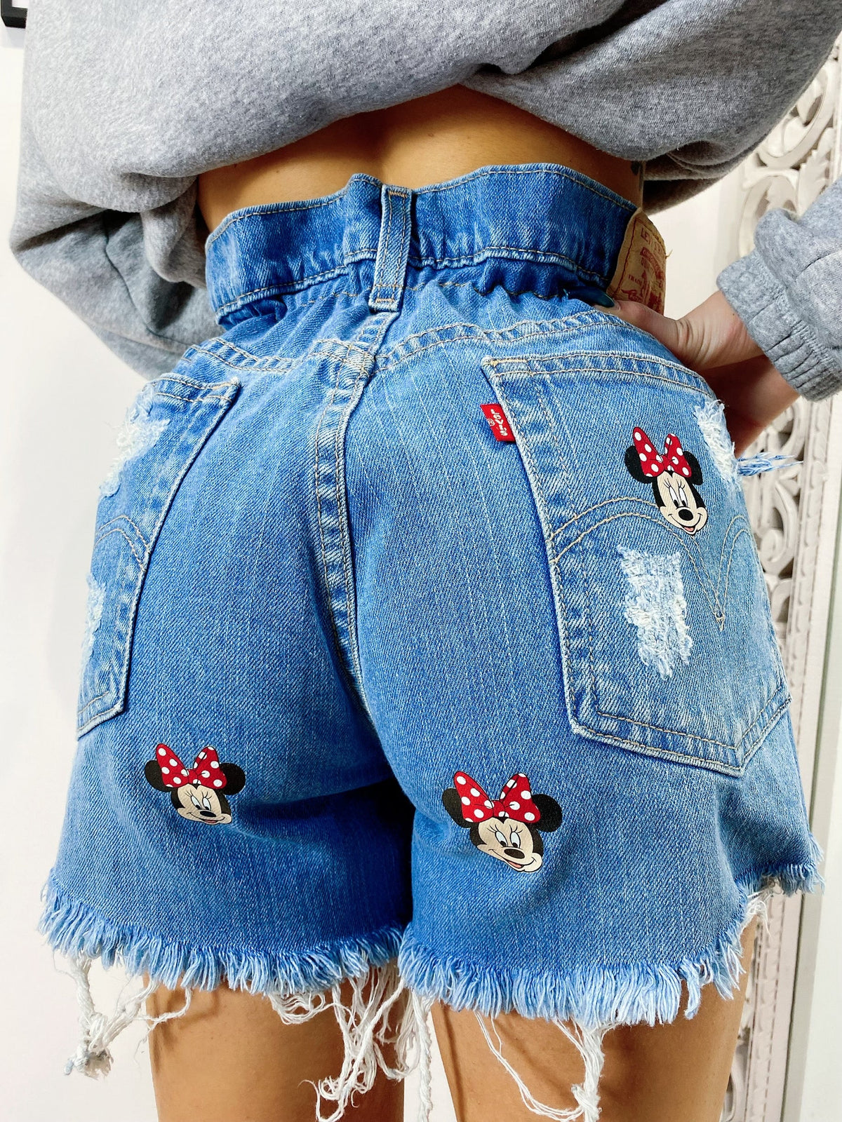 Short Levi’s Vintage stampa topolina con strappi