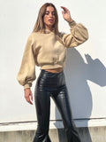 Felpa beige manica ampia