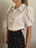 Camicia crop bianco