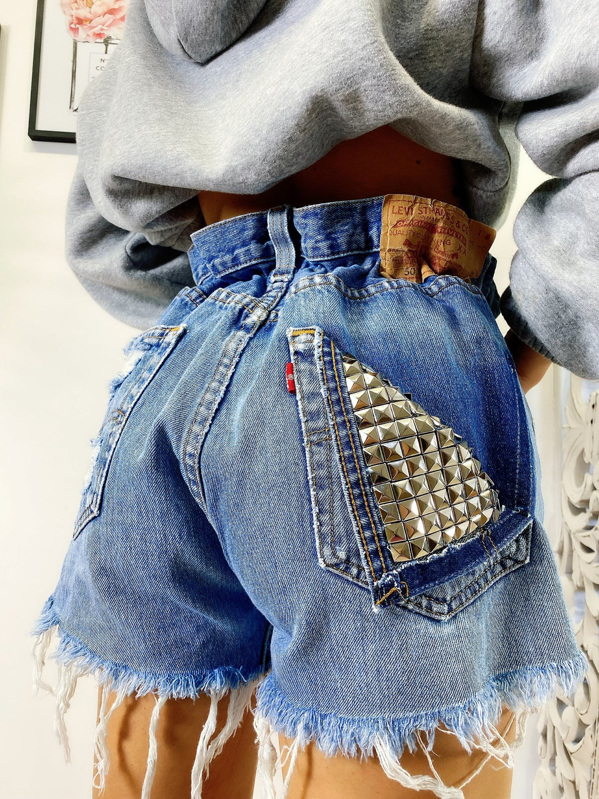 Short Levi’s Vintage bagno medio con borchie