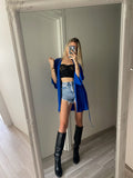Kimono blu plissè