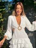 Abito bianco grins con dettaglio