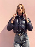 Piumino Crop nero