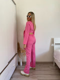 Completo top e pantalone Fuxia