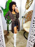 Cardigan in lurex bronzo