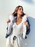 Giubbotto jeans con eco-pelo