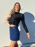 Gonna in tweed blue