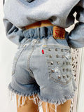 Short Levi’s Vintage con Borchie bagno grigio