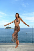Bikini maculato con gonna