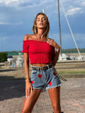 Short a caramella con cuori rossi