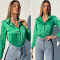 Body camicia verde smeraldo