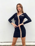 Abito in maglia a trama nero