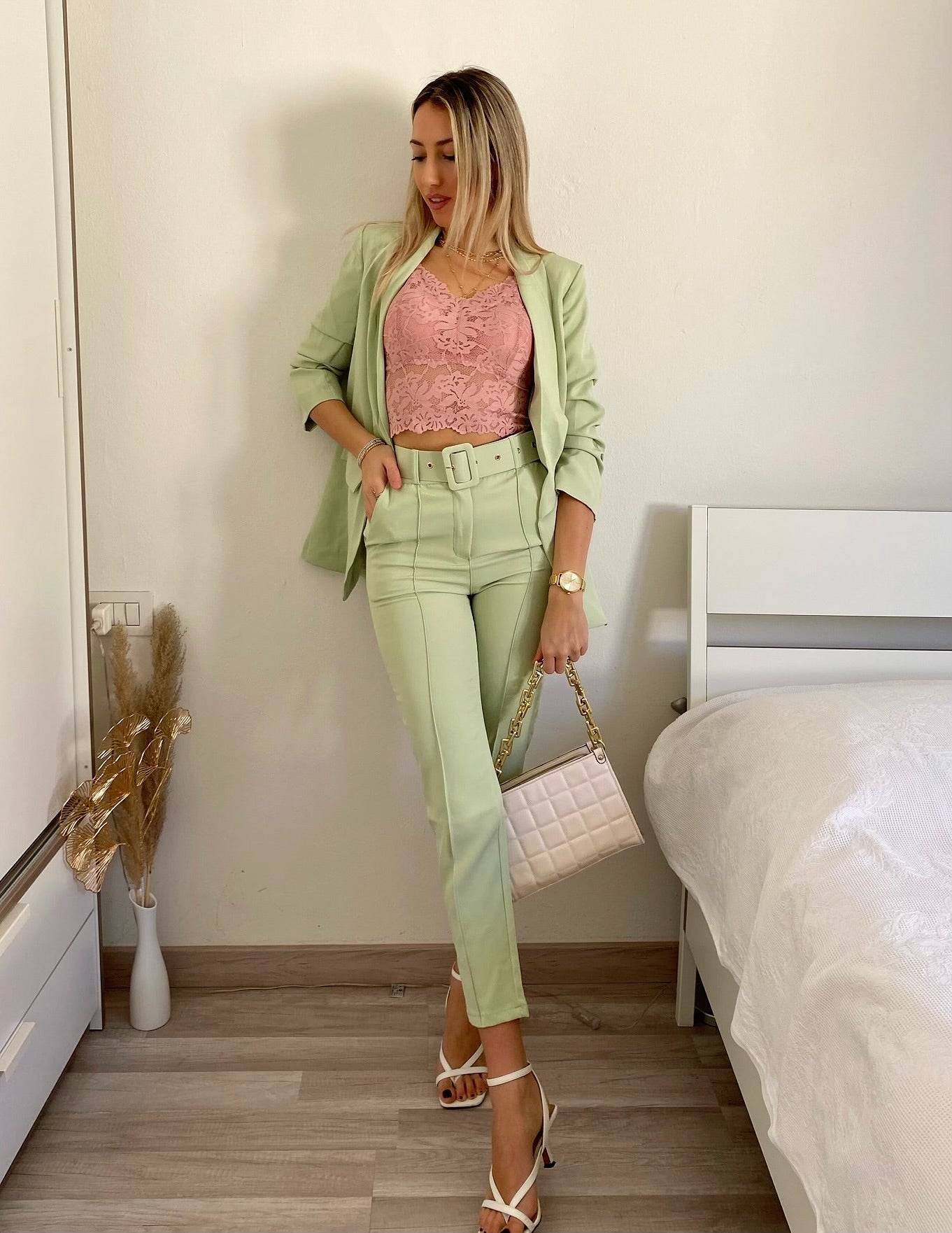 Completo giacca e pantalone menta