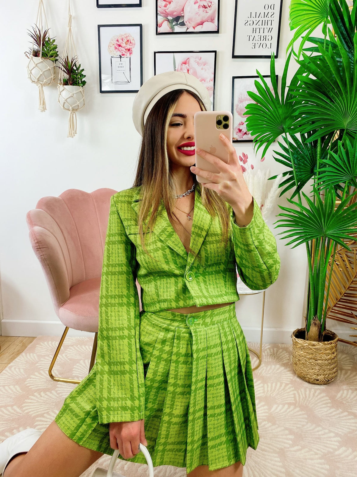 Completo Giacca Corta e Gonna Verde