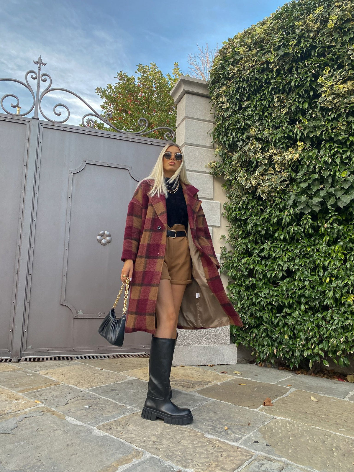Cappotto peonia e Camel