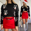 Maglione nero con renne