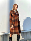 Maxi camicione a quadri Camel