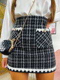 Gonna in tweed nera