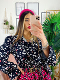 Camicia maculata con borsetta Nera