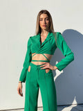 Completo top e pantalone verde