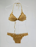 Bikini con arricciature oro