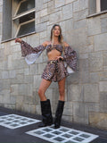 Completo top e short animalier