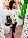 Abito in maglia con fiocchetti e paillettes