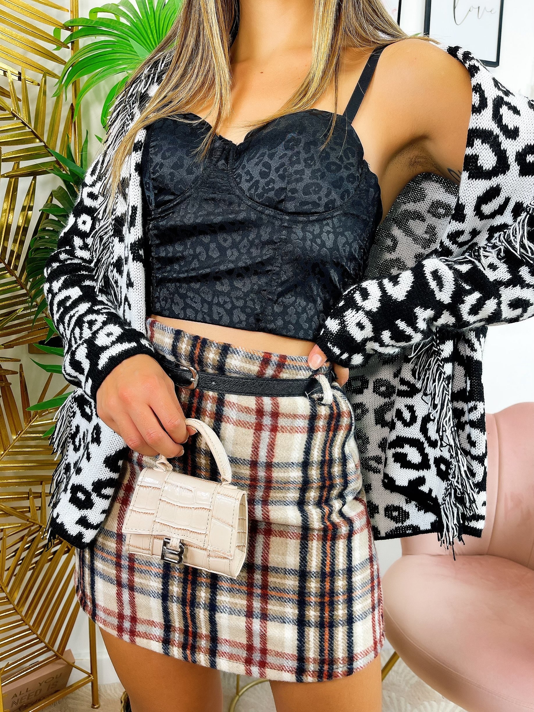 Cardigan maculato nero