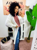Cardigan lungo morbido bianco
