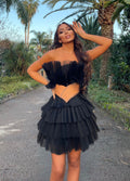 Abito in tulle con cintura