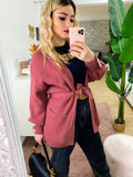 Cardigan manica lunga con perle peonia