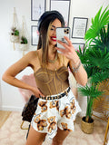 Short con Orsetti Bianco