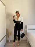 Giacca bianca e nera bustier