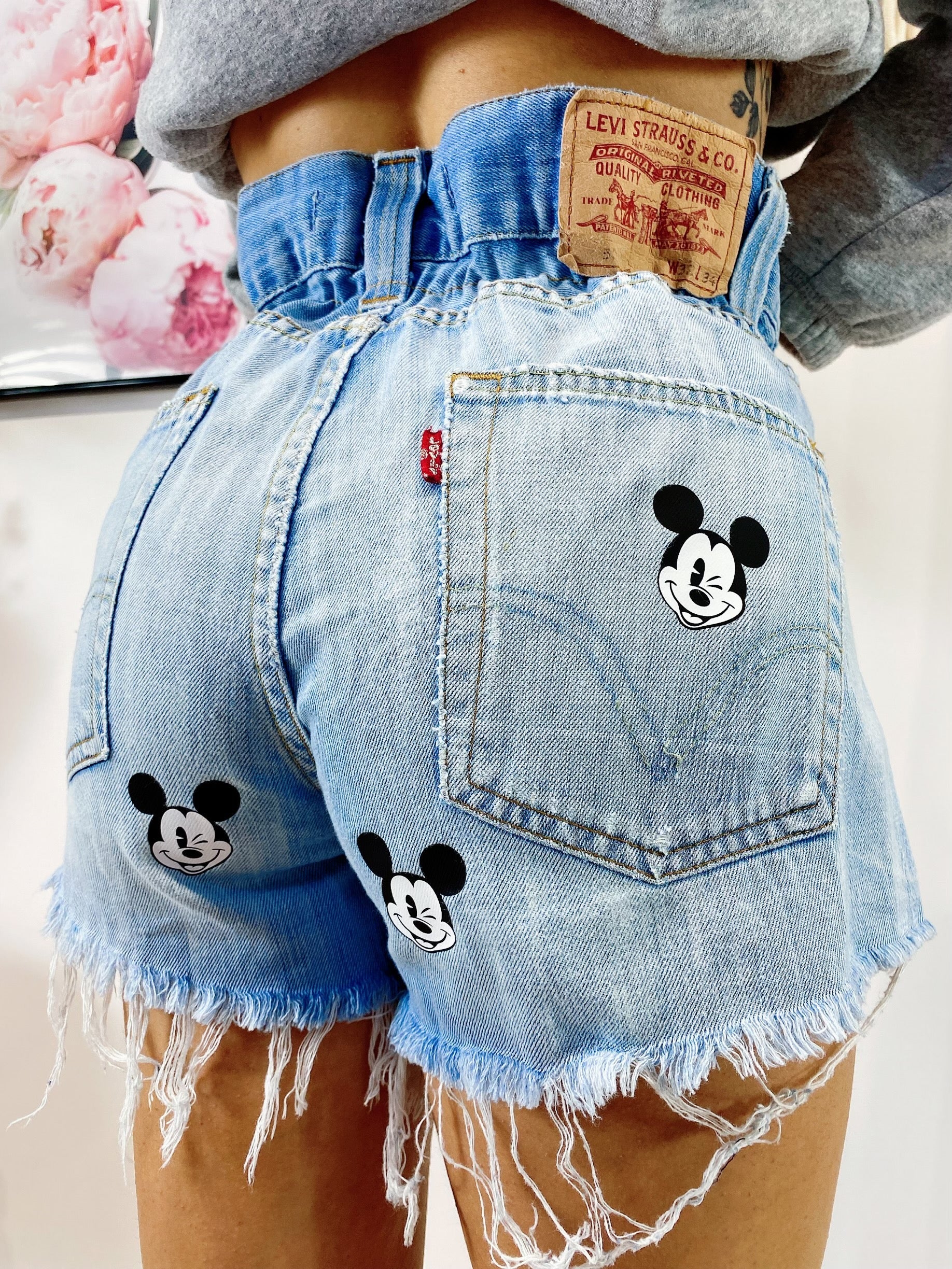 Short Levi’s Vintage con stampa topolino bagno chiaro