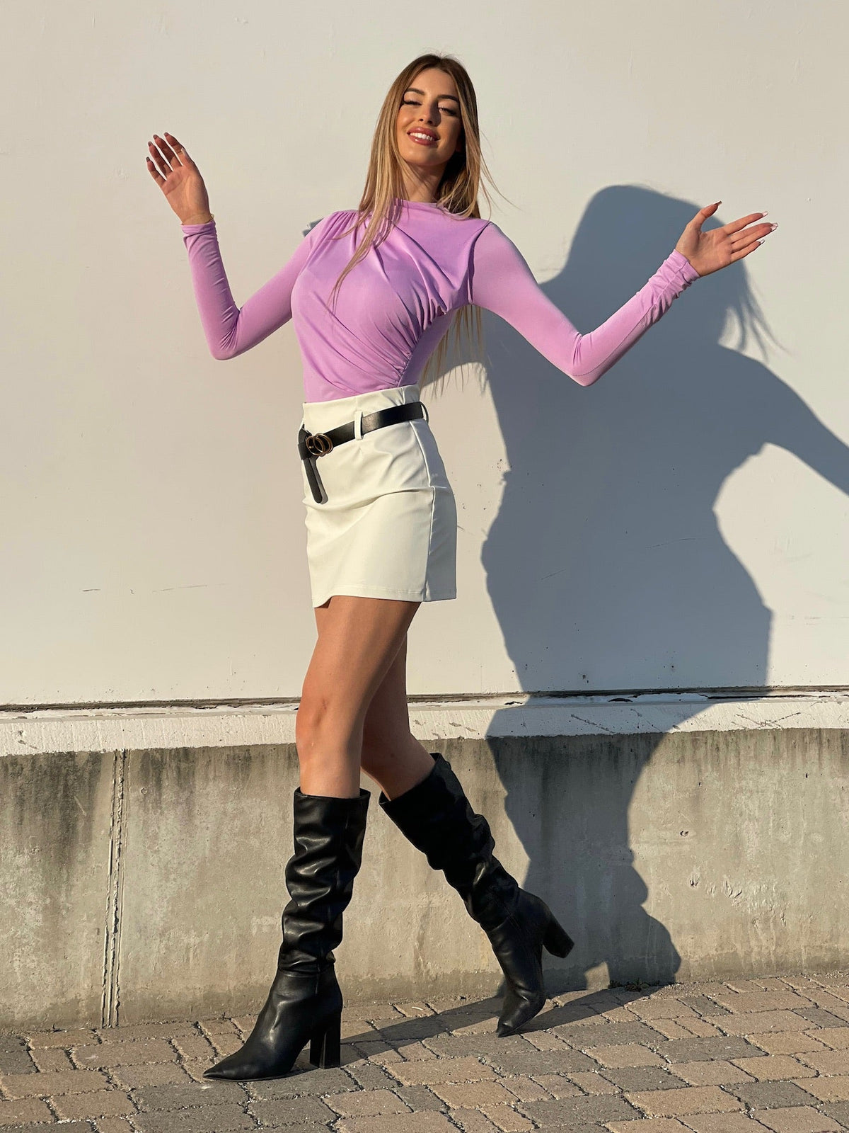 Body Lilac con drappeggio