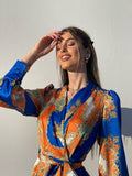 Abito etnico arancio blu