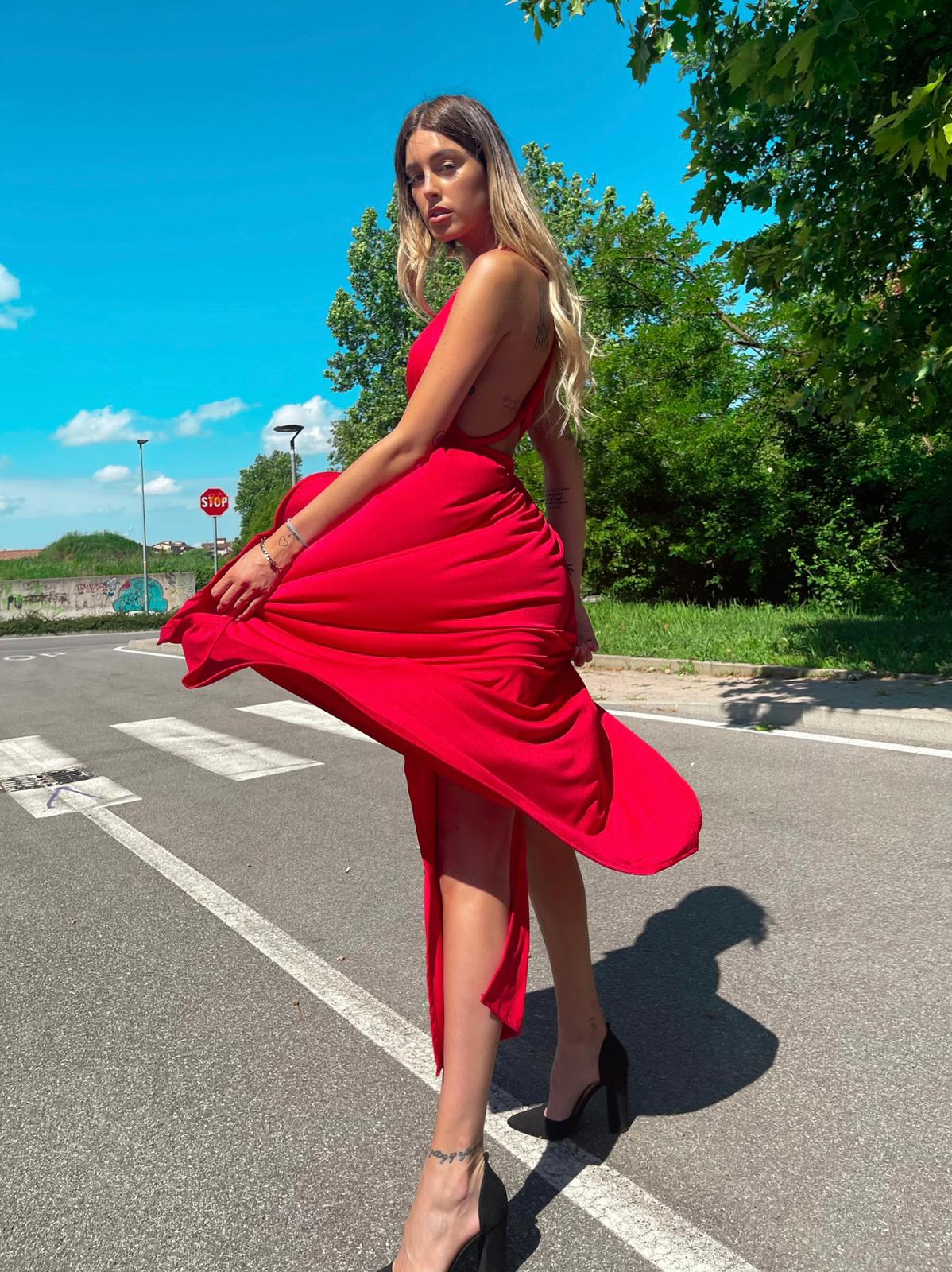 Dress Red Carpet con due spacchi