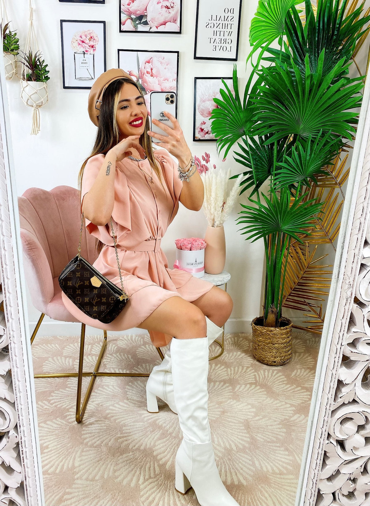 Abito con cintura Rosa