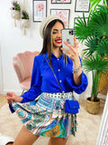 Camicia con bottoni blu